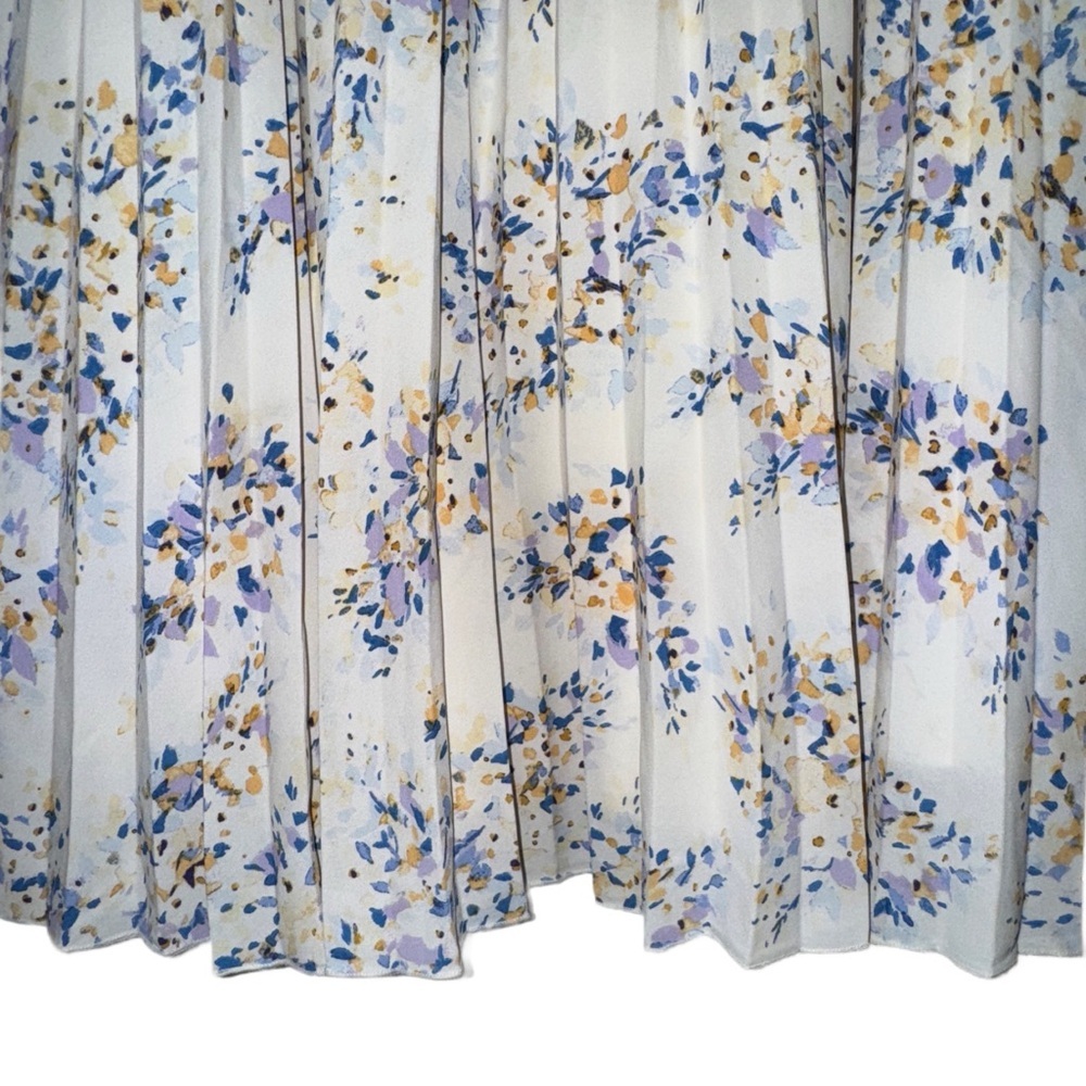 Vince Camuto Floral Pleated A-Line Skirt - Picture 2 of 6